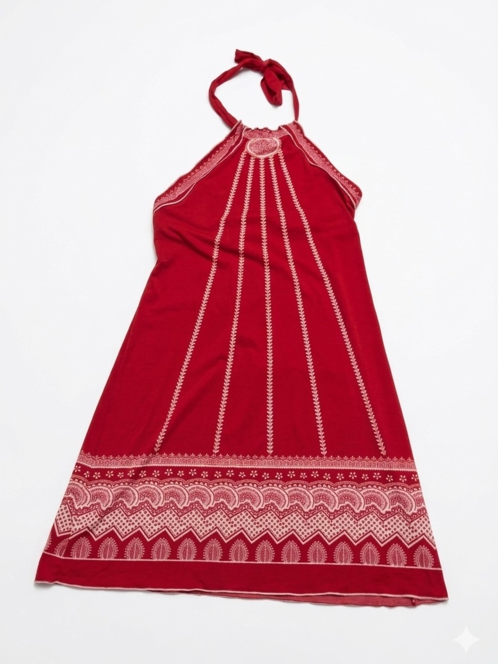 ✨ M.S.S.P. Max Studio Boho Embroidered Geometric Halter Dress ✨